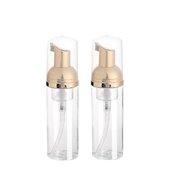 Bottiglie di stoccaggio Vasetti 30ml 50ml Plastica vuota Schiuma trasparente Bottiglia riutilizzabile Rotondo PET Contenitore per imballaggio cosmetico Pompa per schiuma dorata 10 pezzi