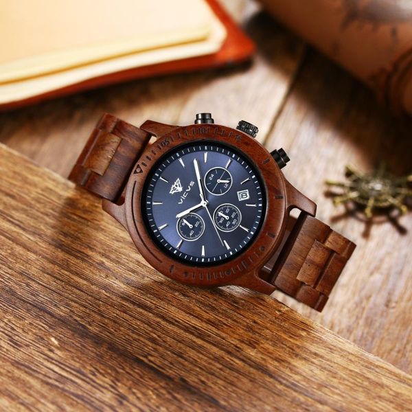 

wristwatches vicvs men's wooden watch analog quartz movement luminous pointer formal elegant wrist reloj hombre, Slivery;brown