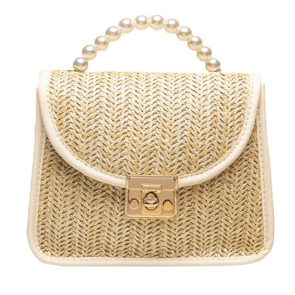 

evening bags 2021 women's handbags pastoral style woven bag retro portable straw fashion messenger pearl chain