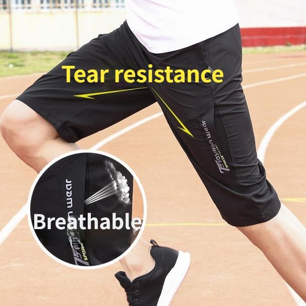 

men's shorts brand large size ice silk quick-drying middle loose casual 7-point pants summer plus fertilizer increase sports, White;black