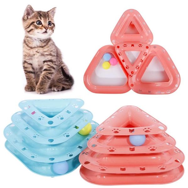 

triangle 3-layer ball turntable interactive track cat dog play toy pet supplies toys