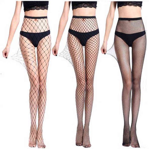 Sexy Mulheres Pantyhose Fishnet Meias Lingerie Pequenos Médios Médios Grandes Malha Peixe Nets Anti Gancho Nylon Collant Collant Calças de Panty Y1130