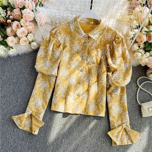 

dress women boho floral lace blouses embroidered spring elegant autumn sleeves long shirt femme clothes, Black;gray