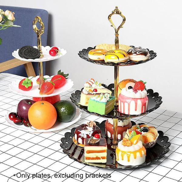 

tier plastic cake stand afternoon tea wedding plates party dessert plate fruits storage rack tableware holder for kitchen & organizatio orga