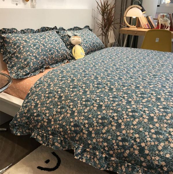 

bedding sets pastoral flower set,single double rustic cotton twin full  king home textile bed sheet pillow case quilt cover