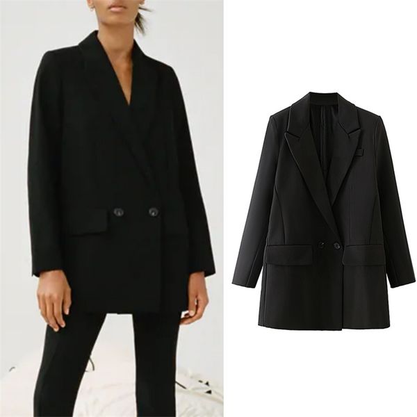 

women spring autumn jackets basic work office solid single button coat turn-down collar plus size 2 pocket outerwear 210422, Black;brown