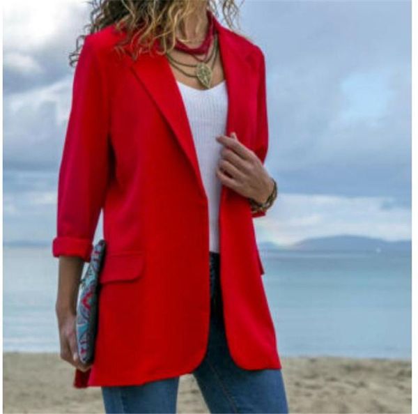 

women's suits & blazers 2021 sytyle fashion women lady suit coat business blazer long sleeve jacket outwear clothes female selling, White;black