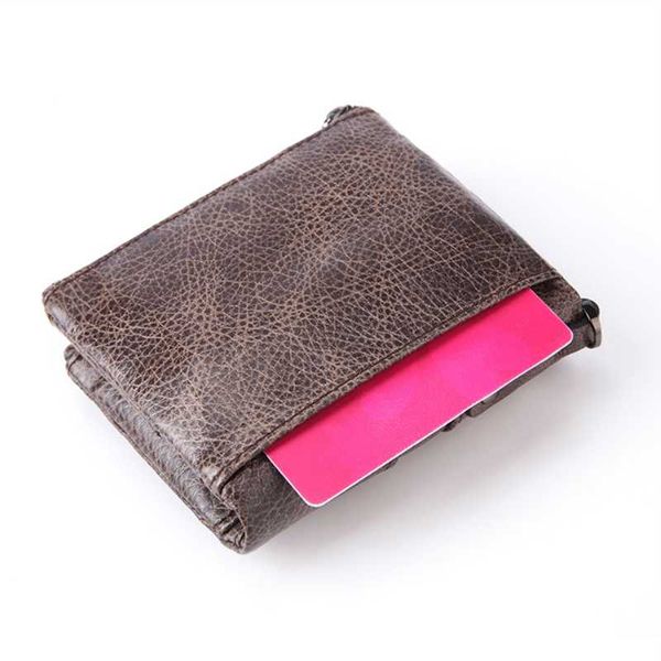 

wallets rfid anti-theft genuine leather multifunctional buckle zipper retro man women leisure fashion purse, Red;black