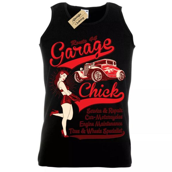 

route 44 camiseta garaje chick chaleco hombre, White;black