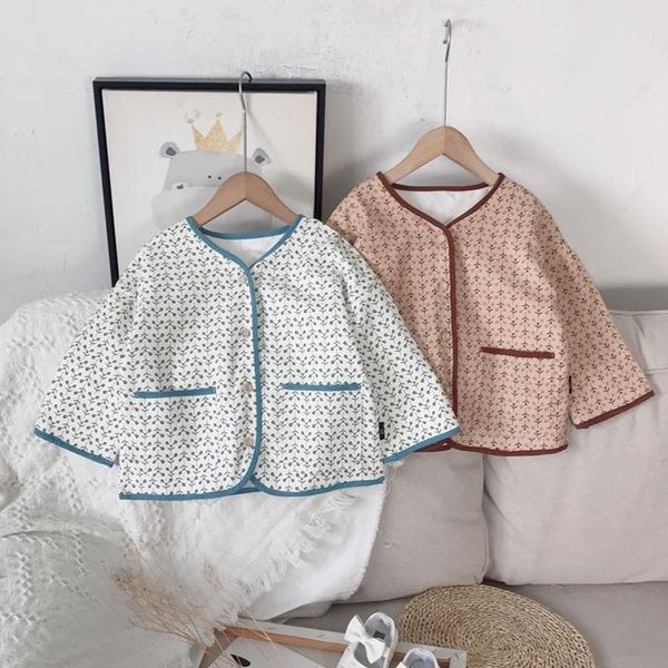 

spring arrival girls long sleeve floral coat kids korean design jackets, Blue;gray