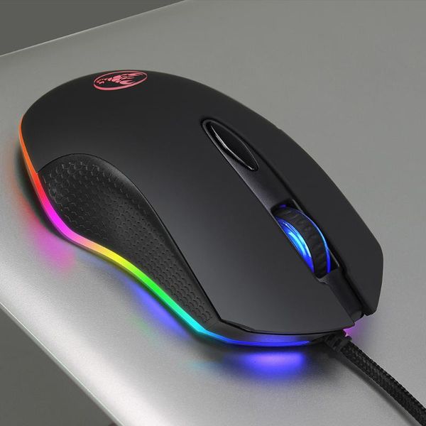 

gaming mouse usb wired 6 keys 200-4800 dpi optical sensor deskcomputer laprgb backlit mice