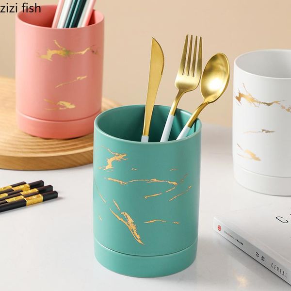 

kitchen storage & organization creative chopstick holder ceramic cage household mildew-proof spoon fork basket drain tableware rack