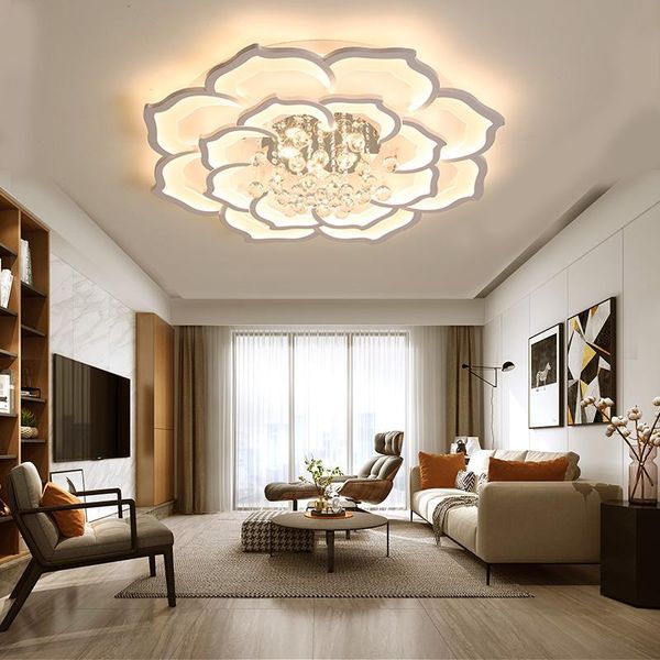 

ceiling lights crystal living room lamp simple dining modern atmosphere home lighting super bright lamps creative nordic bedroom led