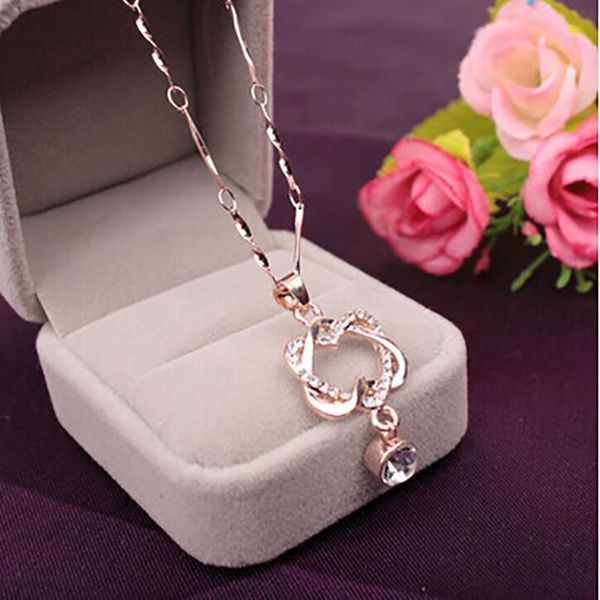 

pendant necklaces fashion short style double-centred necklace female collar jewelry clavicle valentine's day gifts, Silver