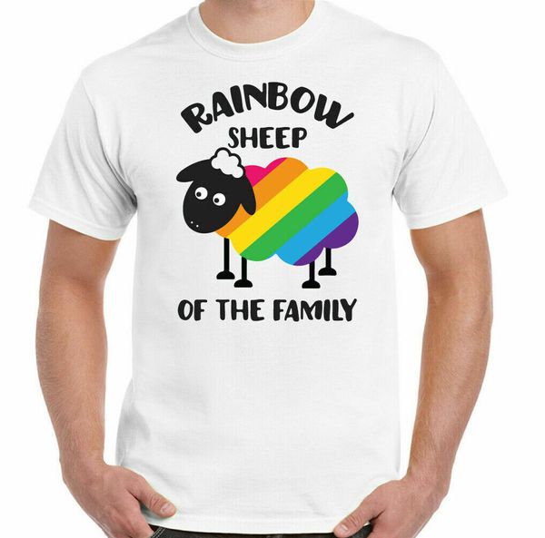 

Gay Pride LGBT T-Shirt LGBTQI Love Equality Peace black sheep of the family, White;black