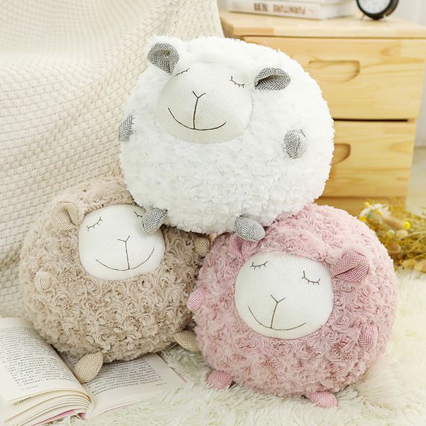 

cute ball shaped sheep goat plush toy fuzzy plush stuffed grassland animal sleeping friend baby children appeasing gift