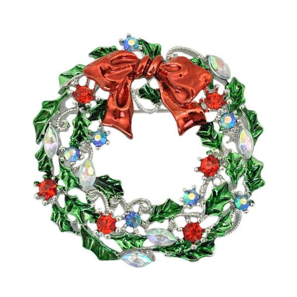 

pins, brooches christmas wreath brooch green oil drop jewelry, Gray