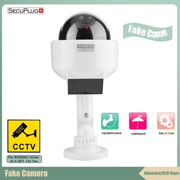 

solar power dummy camera dc2100 security waterproof fake outdoor indoor led light monitor cctv surveillance ip cameras