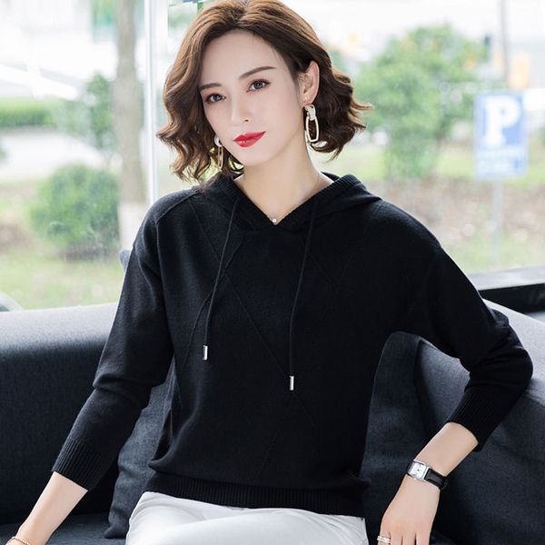 

hoodies fashionable winter casual breathable women's long sleeve hoodie, Black