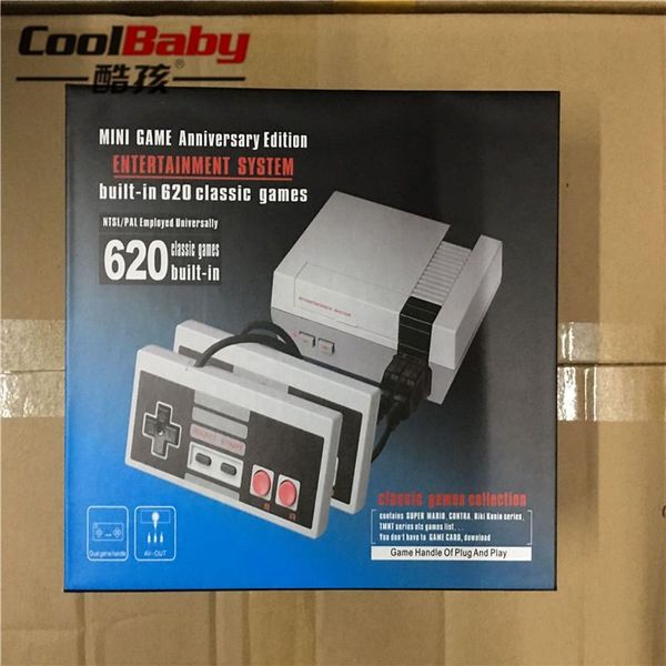 

20pcs/lot mini handheld retro classic game player family tv video console childhood 2 gamepad complete with 620 games portable players