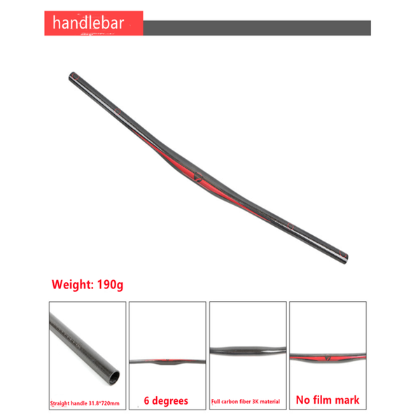 

bike handlebars &components tw three-piece carbon fiber double nail mountain bar set - cbz-m309
