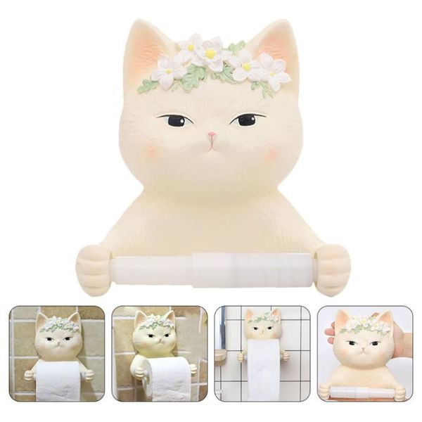 

cartoon cat roll paper rack creative no punching toilet tissue holder(khaki) toys