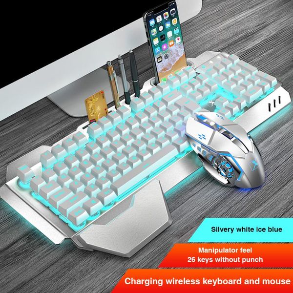 

keyboard mouse combos k680 rechargeable 2.4g wireless 26 keys and 6 button set