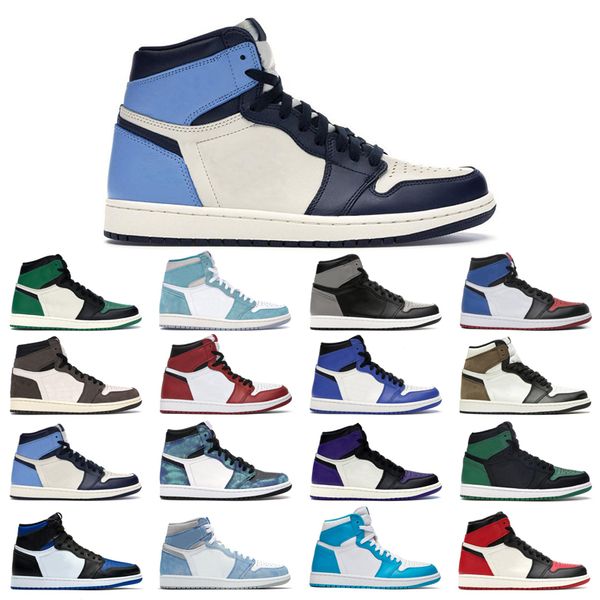 

1s man's basketball shoes turbo green hyper royal dark mocha obsidian tie dye court purple bred toe cactus jack chicago game shadow 3 t