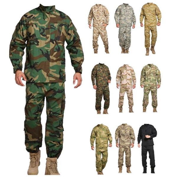 

military uniform combat shirts tactical windproof jackets jacket army clothing clothes autumn men's hunting sets, Camo