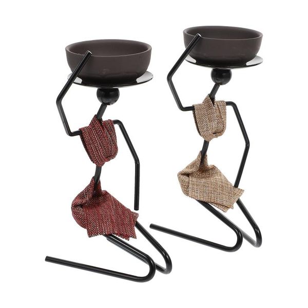 

candle holders 2pcs metal kneeling girl candlestick decorative table stand
