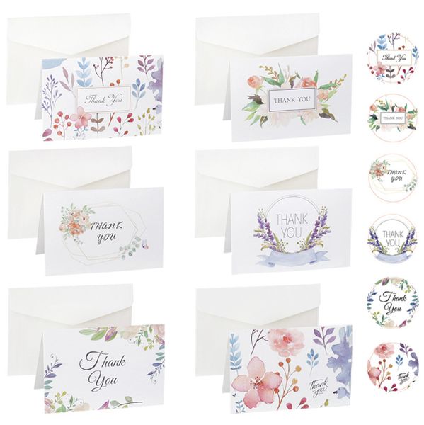 

thank you greeting card flower pattern 6 styles pack 1221726