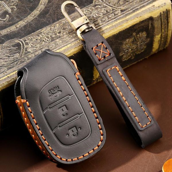 

keychains for hyundai i20 i30 ix35 i35 accent kia picanto sportage k5 3 buttons flip folding remote car key bag holder accessories, Silver