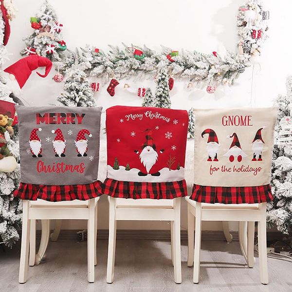 

chair covers christmas cover xmas gift home dress up santa claus 2022