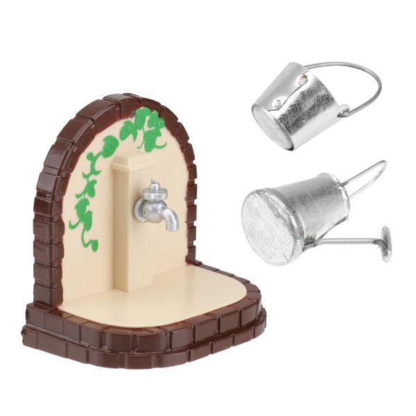 

buckets 3pcs mini watering can bucket house decor miniature