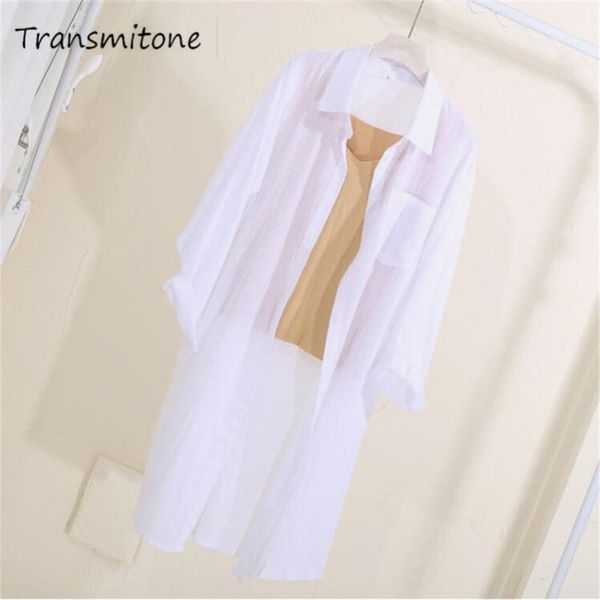 

women's blouses & shirts autumn cotton white long blouse women 2021 casual sleeve loose