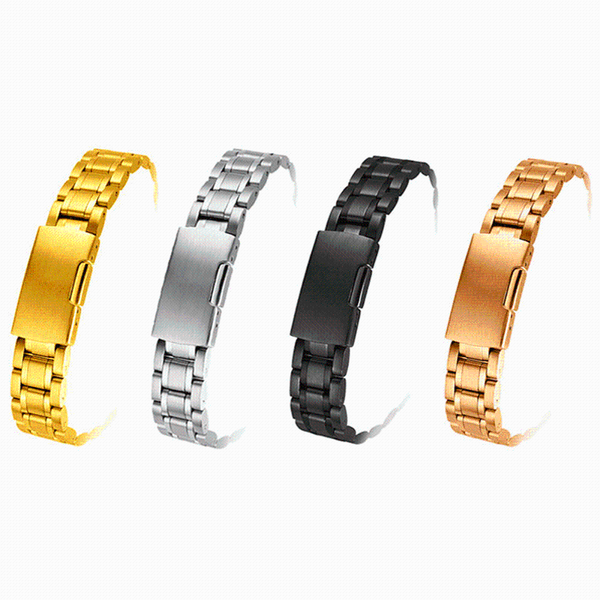 

watch bands shadowshark 20mm/22mm/24mm band solid 304 stainless steel unilateral safety buckle strap, Black;brown