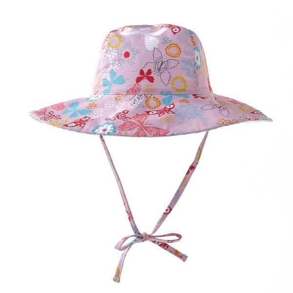 

hair accessories children sun hat breathable kids fisherman boys girls wide eaves beach cap baby floral print sunscreen caps, Slivery;white