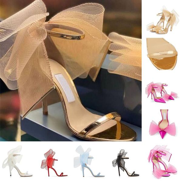 

famous aveline sandals women high heels mesh bows ankle strap gladiator sandalias exquisite stiletto-heel wedding,party,dress,evening euro 3, Black