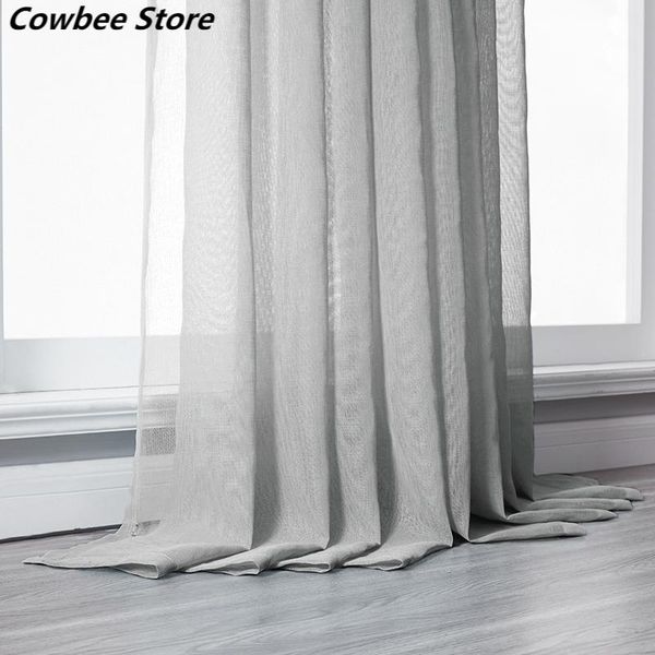 

curtain & drapes solid white gray tulle window curtains for living room the bedroom modern organza voile finished sheer panel
