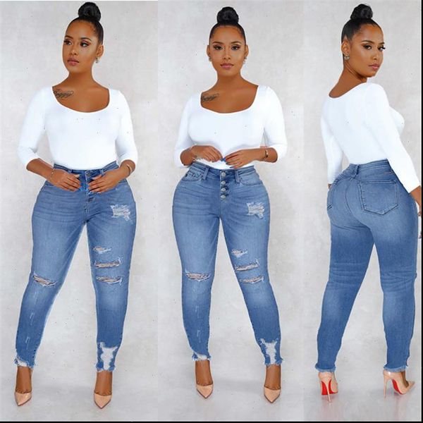 

arrival ripped casual denim womens jean long pants fashion office pencil s 3xl drop, Blue
