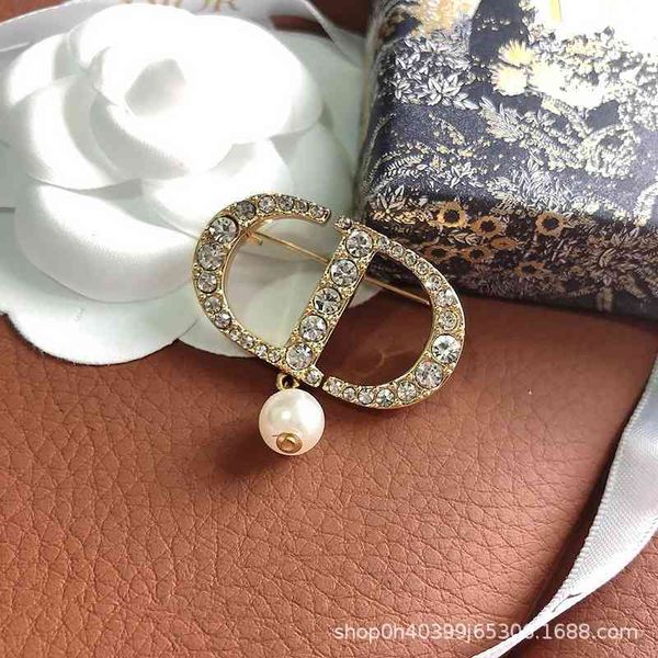 

75% off outlet online new style brooch tassel full advanced pearl pendant letter net red same fashion versatile, Gray