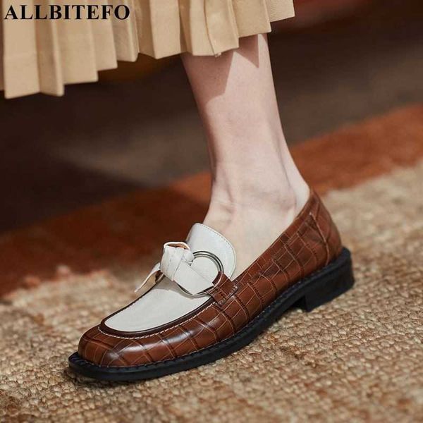 

allbitefo mixed colors round toe natural genuine leather women heels shoes spring fashion thick heel high heel shoes high heels 210611, Black