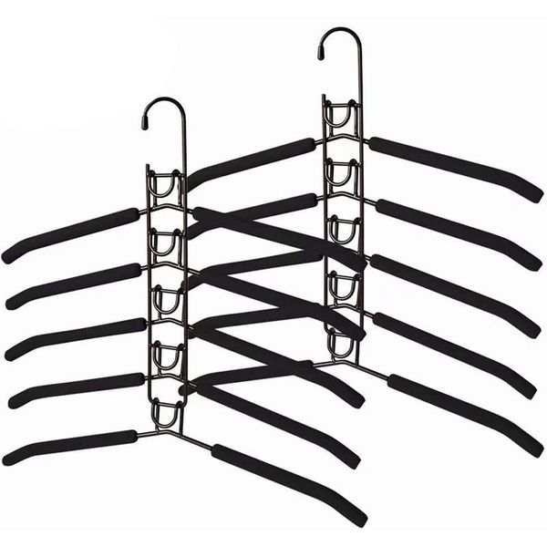 

hangers & racks clothes hanger space saving multi layer closet organizer duty metal anti-slip eva sponge clothing 2 pack