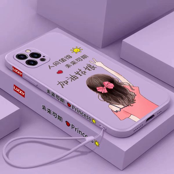 

imitation liquid silicone suitable for apple 12 mobile phone case tpu girl side iphone11pro / xs max soft case