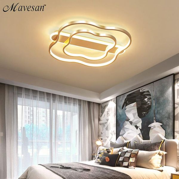 

ceiling lights room light nordic simple modern brushed gold led for studyroom lamps warm romantic bedroom living