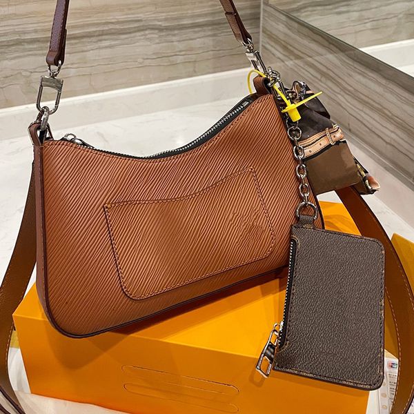 

designer women iv luxurys designers bags paris vintage underarm bag with coin purse water ripple genuine leather shoulder handbag crossbody