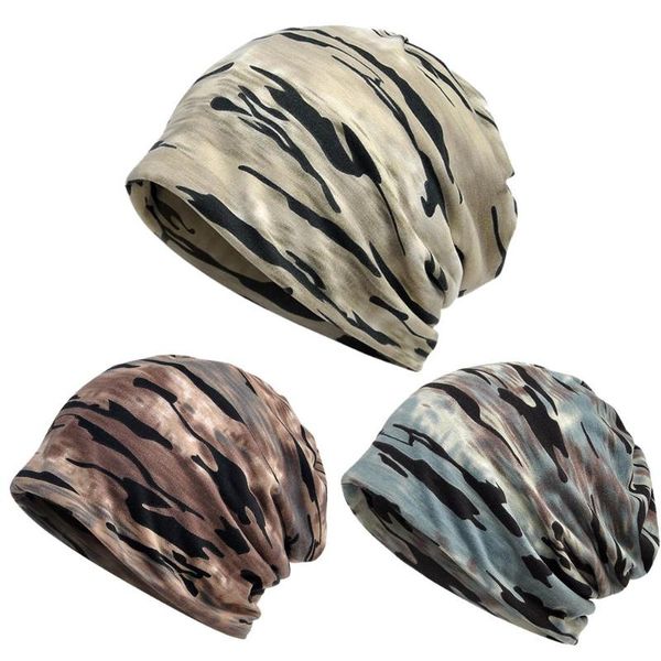 

beanies 2 in 1 camouflage chemo caps womens man baggy slouchy beanie hat sport casual headwear scarf snood hats