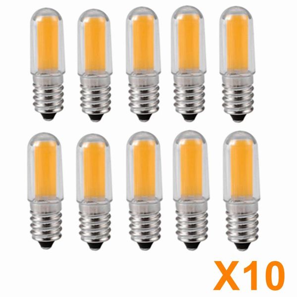 

bulbs 10pcs super bright e14 led light bulb 5w ac220v fridge lamp filament cob for chandelier replace 40w halogenlamps