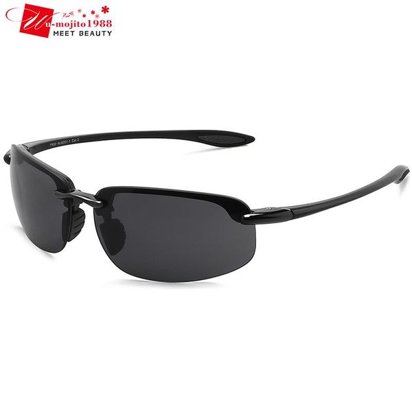 

sunglasses classic sports men women driving running rimless ultralight frame male uv400 gafas de sol, White;black