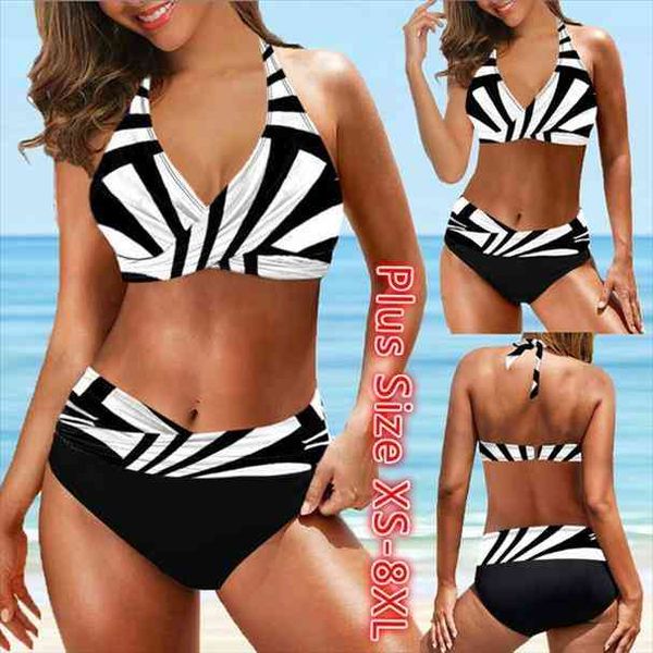 

womens two pieces printed swimwear bathing suit two pieces beachwear bikini tankini plus size xs-8xl, White;black
